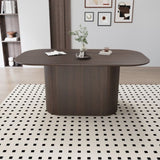 63 " MDF New Brown Style Dining Table and Regular Edge Table, 4-8 Person Dining Table, Vertical 56102959