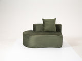 110.24" Fully Compressed Sofa, Corduroy 2-Seater Couch with 2 Lumbar Pillows, Cozy Deep Seat W3326P446759