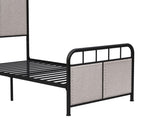 ZUN Twin Size Linen Upholstered Platform Metal Bed Frame with fabric Headboard and Footboard W21428125