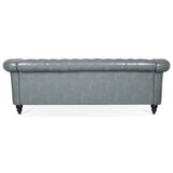 ZUN 84.65" Rolled Arm Chesterfield 3 Seater Sofa. W68061169