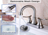 2-Handle 4-Inch Brushed Nickel Bathroom Faucet, Bathroom Vanity Sink Faucets with Pop-up Drain and 99679626
