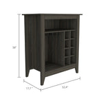 ZUN Essential Bar Cabinet, One Open Shelf, Six Built-in Wine Rack, One Drawer -Espresso B20091857