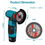 Cordless Mini Angle Grinder- 2x12V 1100mAh Batteries , 19000RPM Motor, Air Vents for Heat 87962141