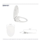 Smart Bidet Toilet Seat Adjustable Heated Seat with Water Temperature and Pressure Adjustment T3177P286030