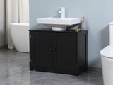 Bathroom Cabinet with 2 Doors and Shelf Bathroom Vanity black-AS Prohibited by 34763174