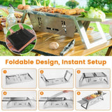 Foldable Charcoal BBQ Grill Stainless Steel Grill Net Easy Setup Portable Tabletop Barbecue Grill 27231662