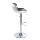 Vintage Brown and Aluminum Adjustable Stool with Swivel B062P189160