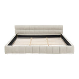 King size Upholstered Bed Frame Thick Fabric, Chenille Fabric Grounded Queen Size Platform Bed W487P246689
