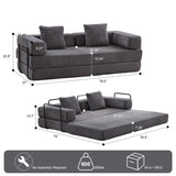 Floor,Compression Sofa,Convertible Floor Sofa Bed-with Pillow Back Support Armrest,Comfy Futon 49204026