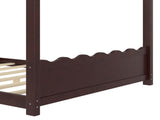 Full House Floor Bed with Support Slats, Solid Wood House Bed Frame for Kids, No Box Spring Needed W1580P387842