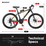 ZUN S26102 26 Inch Mountain Bike, Shimano 21 Speeds with Mechanical Disc Brakes, High-Carbon Steel W709P186911