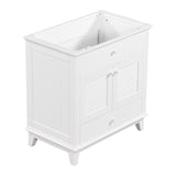 ZUN 30" Bathroom Vanity Base without Sink, Bathroom Cabinet with Two Doors and One Drawer, White WF294109AAK