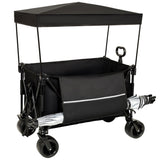 Collapsible Foldable Extended Wagon with canopy,480lbs Weight Capacity, Heavy Duty Folding Utility W2932P253157