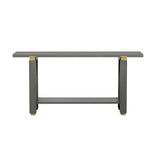 U_Style 62.9" Modern Minimalist Console Table, Solid Wood Entryway Sofa Table with Metal Accents, N711P289140E