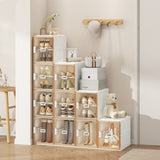 A row of eight-layer foldable and stackable multi-size shoe racks is easy to assemble, with high 18086239