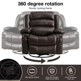Massage Swivel Rocker Recliner Chair with Vibration Massage and Heat Ergonomic Lounge Chair for W1807P172340