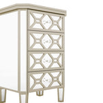 ZUN Elegant Mirrored 4-Drawer Chest with Golden Lines Storage Cabinet for Living Room, Hallway, Entryway WF302317AAN