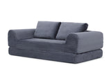 2-in-1 Folding Convertible Sofa Bed, Modern Corduroy Sleeper Couch with 2*pillows, Futon Modular W1117P415684