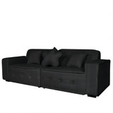 ZUN Black, Velvet cloth Modern Indoor Sofa With Three Pillows, 93.50"*35.23"*30.70" 57782295