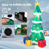 6FT Inflatable Christmas Tree Multicolored Gift Boxes Star Top, Built-in LED Lights, Waterproof 22450035