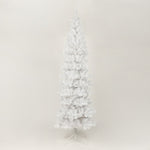 ZUN 7.5FT White Slim Artificial Christmas Tree Includes Foldable Metal Stand 03440975