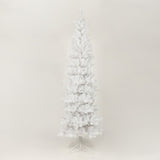 ZUN 7.5FT White Slim Artificial Christmas Tree Includes Foldable Metal Stand 03440975