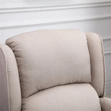 ZUN Dark Beige Recliner Chair. Wingback Single Sofa with Vibration Massage, Heat, Push Back 88569258