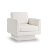 360&deg Modern Swivel Accent Chair,30" W Teddy Sherpa Round Armchair,Thick Padded Single N723P225031K