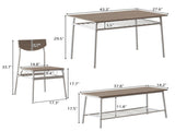 6-Piece Modern Dining Set for Home, Kitchen, Dining Room with Storage Racks, Rectangular Table, 53776053
