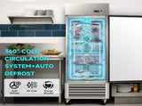27" Commercial Freezer 23 Cu.ft with 1 Solid Door Reach-In Freezers Stainless Steel ETL Approved W2095P436595
