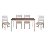 ZUN Transitional Design Rectangular 1pc Dining Table Grayish White and Brown Finish Furniture B01160583