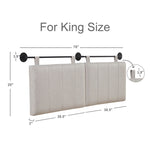 ZUN Wall Mounted Headboard King in Vertical Style, Fabric Upholstered Headboard with Adjustable Heigh T2694P197201