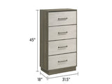 Gem Modern Style 4-Drawer Chest Made with Wood in Beige & Brown B009P254156