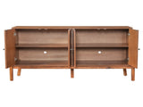 Vintage Sideboard Buffet Cabinet, 56.8" W x 18" D x 34.2" H, 4-Door Storage Cabinet with Metal N780P347334D