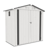6X4 FT Metal Outdoor Storage Shed,Tool Shed with Pitched Roof Watertight with Positive Window and W3213P309060