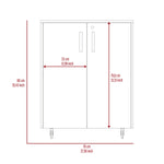 ZUN Lewis Storage Cabinet Base, Four Caster, Double Door Cabinet, Two Interior Shelves B128P148926