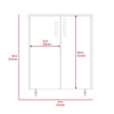 ZUN Lewis Storage Cabinet Base, Four Caster, Double Door Cabinet, Two Interior Shelves B128P148926