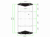 Glass Display Cabinet with 4 Shelves,Pentagon,LED,Curio Cabinets for Living Room, Bedroom, Office, W1806P476368