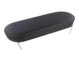 Contemporary Bench in Chrome Metal and Black Faux Leather B202P223833