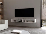 White 2-Shelf Central Floating Media Rack B062P230642
