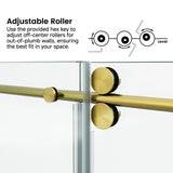 60*66" Fixed & Sliding Shower Door, Round Tube Hardware, Clear Glass Shower Door, 3/8 SGCC 68354428