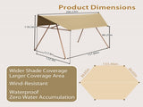 Hexagonal Shade Sail Canopy, Large 206"x118" UV Block Sun Shade with UPF 50, Waterproof W2505P427760