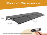 Awning for Door Entrance with Drainage Sink, 40x120 Inch Window Canopy Exterior, UV Rain Snow 30798226
