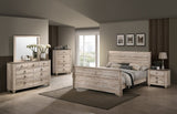 Imerland Contemporary White Wash Finish Bedroom Set with Queen Sleigh Bed, Dresser, Mirror, T2574P201970