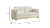 Zoe Modern style Loveseat made with wood and Gold accents in Cream G150109331
