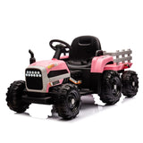 ZUN Ride on Tractor with Trailer,24V Battery Powered Electric Tractor Toy, 200w*2motor W1396P144516