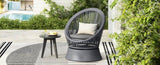 26.7" Modern Gray Wicker Lounge Chair with Rattan and Iron Frame, Featuring a Stylish Round Design, N767P237032B