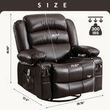 Massage Swivel Rocker Recliner Chair with Vibration Massage and Heat Ergonomic Lounge Chair for W1807P172340