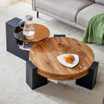 ZUN The detachable double-decker coffee table, the stylish is more precious, and the detachable W1151P184838