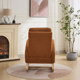 ZUN 27.2"W Rocking Chair for Nursery, Sherpa Glider Chair with High Back and Side Pocket, Rocking Accent W1852P171374